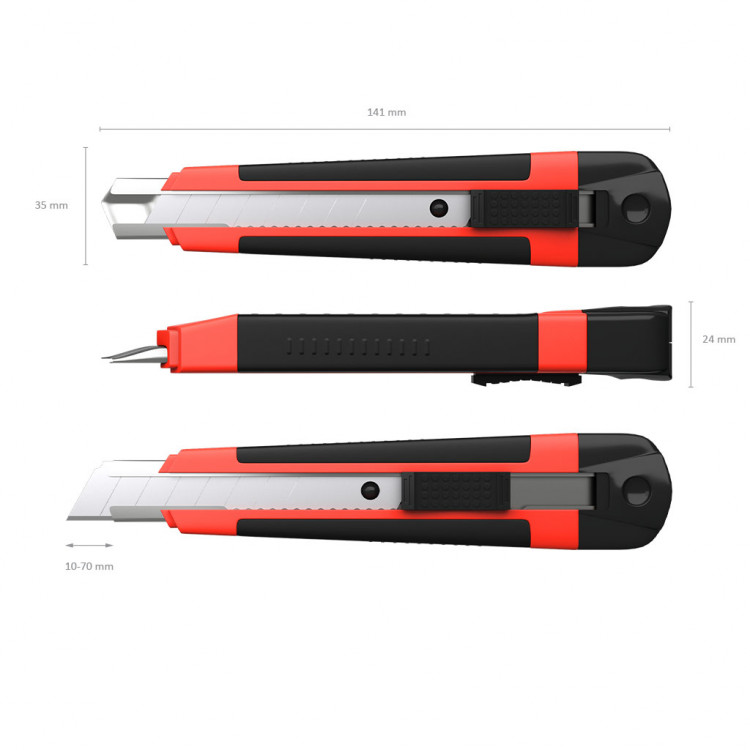 Скалпел 18мм, пвц со мет. шина Arow